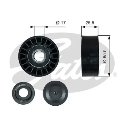 Produktbild von GATES Umlenkrolle Keilrippenriemen für AUDI A4 B7 A5 Q5 A6 Allroad C6 Touareg Q7