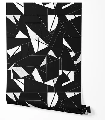 Zdjęcie produktu dla Tapeta Samoprzylepna Geometryczna Abstrakcja Czarno Biała Salon Sypialnia 5m x 0.5m