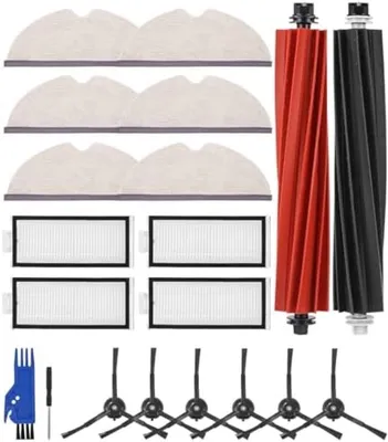 Produktbild von PromoHome® Zubehörset für Saugroboter - 20-teiliges Set mit Hauptbürsten, HEPA-Filtern, Wischtüchern, Seitenbürsten und Reinigungsbürste