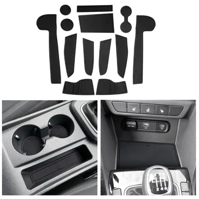Image de Compatibles avec la Kia Sportage NQ5 2022-2023, 2024 et 2025. Tapis en caoutchouc pour la console centrale, tapis antidérapants pour la Sportage NQ5, tapis de sol antidérapants en caoutchouc pour la Sportage 2024 (boîte manuelle, noir).