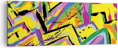 Produktbild von Bild auf Leinwand - Leinwandbild - Abstraktion modern - 140x50cm - Wand Bild - Wanddeko - Leinwanddruck - Bilder - Kunstdruck - Wanddekoration - Leinwand bilder - Wandkunst - AB140x50-4111