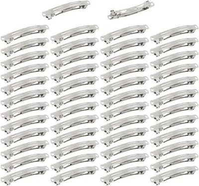 Produktbild von Famanu Haarklemmen Set 50 Stück - Weiß und Silber