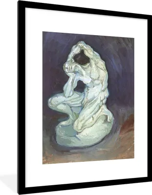 Produktbild von MuchoWow® MuchoWow® Gerahmtes Poster Gipsskulptur eines knienden Mannes - Vincent van Gogh 60x80 cm - Poster mit zchwarzem Bilderrahmen - Wohnzimmer - Dekorationen - Prämie