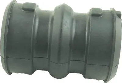 A close-up studio shot of a single gray rubber bushing.