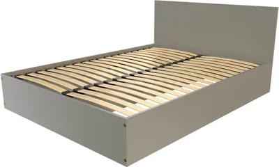 Produktbild von Bettkasten 2 Sitzer aus Holz mit Kopfteil - 160x200 - Grau