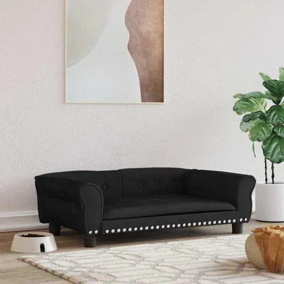 Obrázok produktu pre Psia pelieška – Zamat – 95x55x30 cm – Čierna – Pohodlná a mäkká