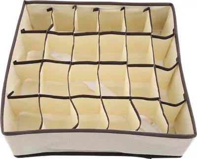 Image de Boîte de rangement portable, pliable et durable pour soutien-gorge, sous-vêtements et chaussettes (24 grilles)