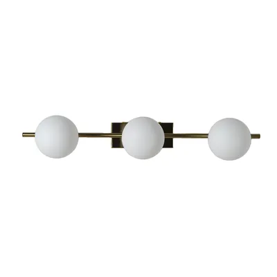 Image de DUOMO Applique murale et plafonnier G9 3 lumières, lampe chromée en métal avec globes en verre opale Ø11 cm