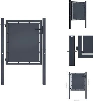 Produktbild von vidaXL Gartentor Stahl 100 x 75 cm Anthrazit -  Gartentore