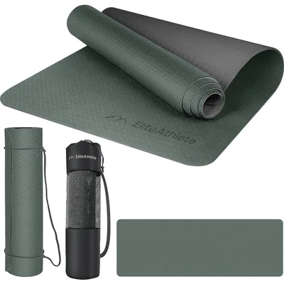 Produktbild von Yogamatte Sportmatte Fitnessmatte Gymnastikmatte - 183 x 61 x 0,6 cm - Rutschfest - Mit Tragetasche und Tragegurt