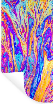 Obrázok produktu pre MuchoWow® Nálepka na stenu - Umenie - Farby - Psychedelické - 40x80cm - Samolepiaca a polohovateľná