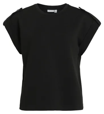 Produktbild von VILA T-Shirt mit Schulterknöpfen und Rundhalsausschnitt Größe: S