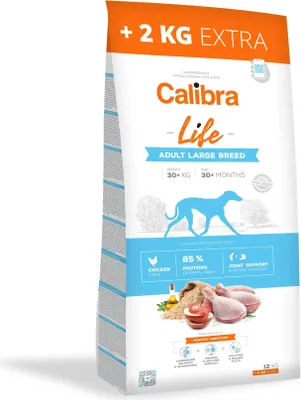 Productafbeelding van Calibra Hondenvoer, Voor Volwassene Honden, Grote Rassen, 12 Kg + 2 Kg