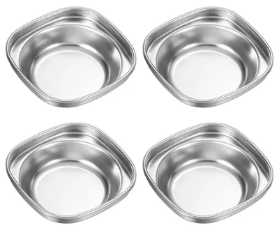 4er-Set Mini-Edelstahlschalen, 8,2 cm, rund, silber
