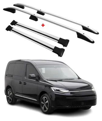 Image de Kit Barres de toit pour VW Caddy 5 2020-2025 L1 Barres de toit Alu Gris 4x