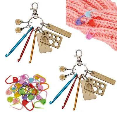 Produktbild von Häkelnadel-Set - Mit 24 Plastiknadeln und Maschenmarkierern - Handarbeit und Basteln - 22x11x3 mm