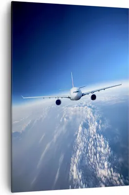Produktbild von Bild auf Leinwand - Leinwandbild - Einteilig - Flugzeug himmel wolken flug - 70x100cm - Wand Bild - Wanddeko - Wandbilder - Leinwanddruck - Wanddekoration - Leinwand bilder - Wandbild - PA70x100-2723