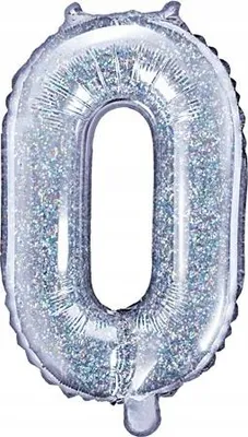 Produktbild von Folienballon Zahl "0" 35cm holografisch 1 Stk.