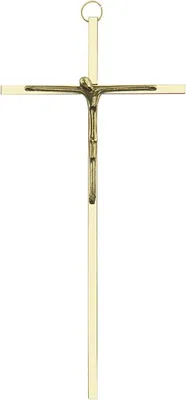 Immagine prodotto di Elegante croce pendente in ottone e oro 20,5 cm