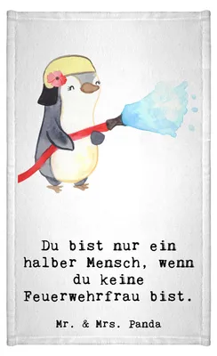 Produktbild von Mr. & Mrs. Panda Handtuch Gäste-WC Feuerwehrfrau Herz - Weiß - Geschenk, Frotteetuch, Spruch, Mini-Handtuch, Klein, Freiwillige Feuerwehr, gäste wc, Ausbildung