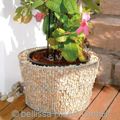 Produktbild von Blumentopf  Ø 38 / 48 cm, H28 cm Gabione konisch inkl. Innentopf
