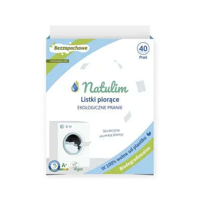 Zdjęcie produktu dla Natulim, Eko listki do prania, Bezzapachowe, 40szt