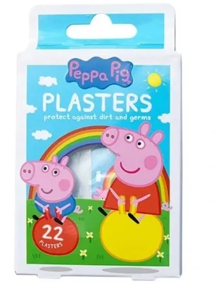 Produktbild von Peppa Pig Pflaster Set, 22 Stück - Kinderpflaster mit bunten Motiven | Heftpflaster für Kinder mit lustigen Designs
