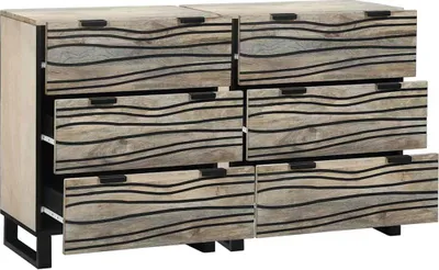 Zdjęcie produktu dla Zestaw komód vidaXL, 2 szt., biały, 120 x 33,5 x 75 cm, lite drewno mango