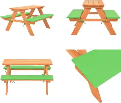 Produktbild von vidaXL Kinder Picknicktisch mit Bänken 89×79×50 cm Massivholz Tanne - Kindertisch - Kindertische - Kindersitzgruppe - Kindersitzgruppen