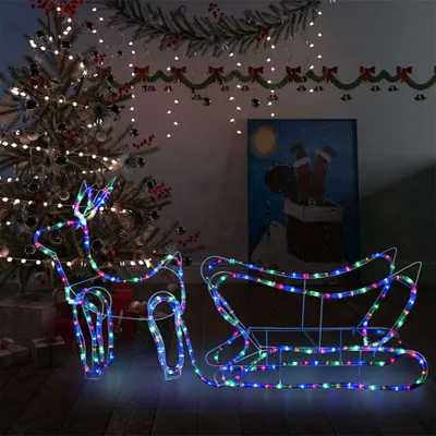Produktbild von vidaXL Dekoracja świąteczna renifer i sanie zewnętrzne 252 LED