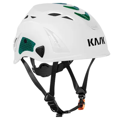 Produktbild von KASK Schutzhelm Superplasma HI VIZ - Arbeitsschutzhelm, Drehrad, Reflexstreifen, EN 397 Farbe:weiß-grün