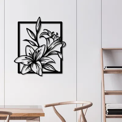 Obrázek produktu pro Wallity, Lily- TNL1896, Černá, Ostatní dekorace do bytu, 74 x 85 cm, 100% kov (tloušťka: 1)