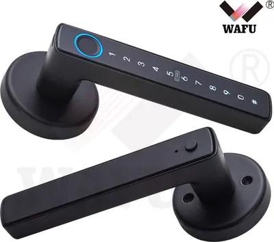 Produktbild von WAFU Smart Lock Keschlart ohne Eingangstr mit Ble Gateway Handle Kennwort Ty App Remote Operation BT 5-in-1-Fingerabdruck/Kennwort/Karte/Taste/App fr 35-55 mm Bro-Heimschlafzimmer