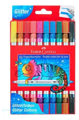 Immagine prodotto di Faber-Castell 151107 FABER-CASTELL Doppelfasermaler Glitzer 10er Etui