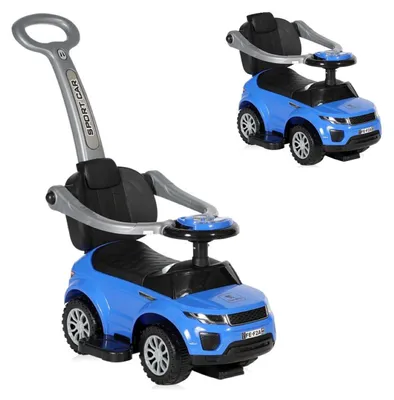 Produktbild von Lorelli Rutscher 3 in 1 Kinderauto Off Road Schiebegriff Musik Rückenlehne in blau