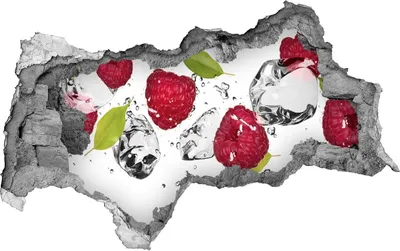 Produktbild von Selbstklebender Loch-3D-Aufkleber 95x73 cm Himbeeren und Wasser