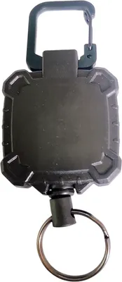 Immagine prodotto di INF Portachiavi retrattile in acciaio inossidabile con moschettone resistente Nero