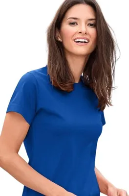 Produktbild von Einfaches Damen-T-Shirt, 100% Baumwolle, unbedruckt, einfarbig, 160g/m2, Farbe königsblau, Größe 2XL