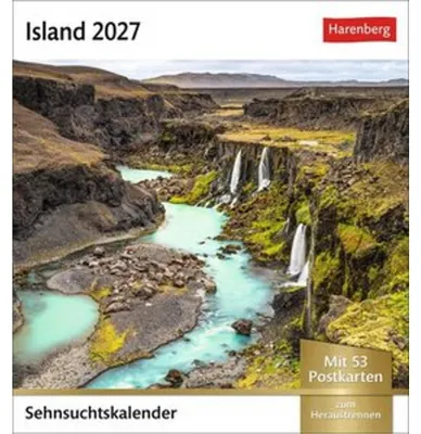 Produktbild von Island Sehnsuchtskalender 2027 - Wochenkalender mit 53 Postkarten