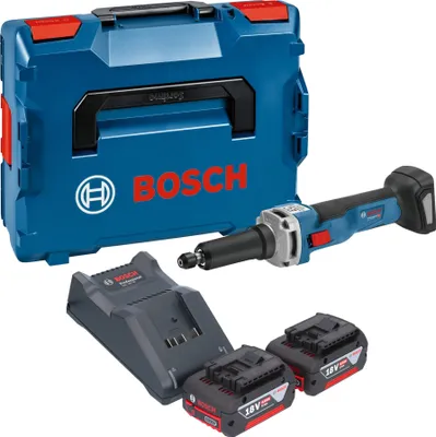 Produktbild von Bosch GGS 18V-23 LC Professional Akku Geradschleifer 18 V Brushless + 2x Akku 4,0 Ah + Ladegerät + L-Boxx