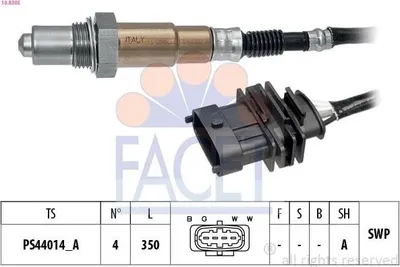 Produktbild von FACET Lambdasonde für OPEL Corsa D Schrägheck (S07) vor-Kat Beheizt Planarsonde 350mm 10.8305