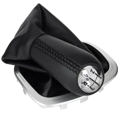 Image de Bouton de changement de vitesse, manchon de levier de vitesse et cadre argentés pour Renault Clio III (2005-2012), modèle 5 vitesses