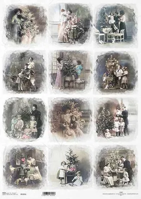 Produktbild von Reispapier für Decoupage A3 ITD-1101L vintage Weihnachten
