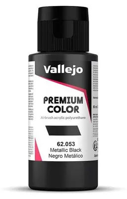 Immagine prodotto di Premium Color Pearl & Metallics Vallejo 62053 Metallic Black 60ml Acrylfarbe per aerografo