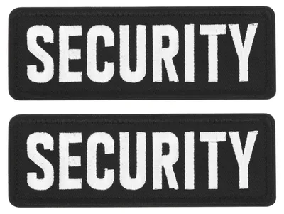 2 Sicherheits-Patches mit Klett, Filz, schwarz, 12,8 x 4,5 cm