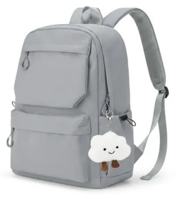 Produktbild von Schulrucksack Teenager Mädchen, 15,6 Zoll Laptop Rucksack, Grau, 18L, wasserabweisend