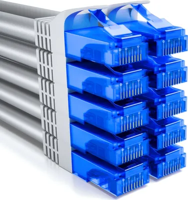 Produktbild von deleyCON 10x 1m CAT6 Netzwerkkabel Set - U-UTP RJ45 CAT-6 LAN Kabel Patchkabel Ethernetkabel DSL Switch Router Modem Repeater Patchpanel - Grau