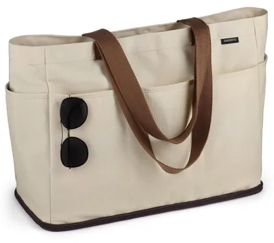 Imagen del producto de Elzusha - Gran bolsa de playa XXL con compartimento refrigerado - Impermeable y plegable - Gris