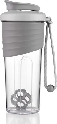 Image de Shaker - Fitness - Shakebeker - Avec Shakeball - 700 ml - Pour les protéines en poudre - Gobelet Premium pour shake protéiné - Pour des shake fitness super crémeux - gris