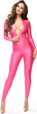 Productafbeelding van B800 - Elasthan body met rits - missO, roze, maat XL
